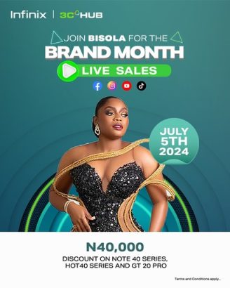 Infinix brand month live sales Bisola 